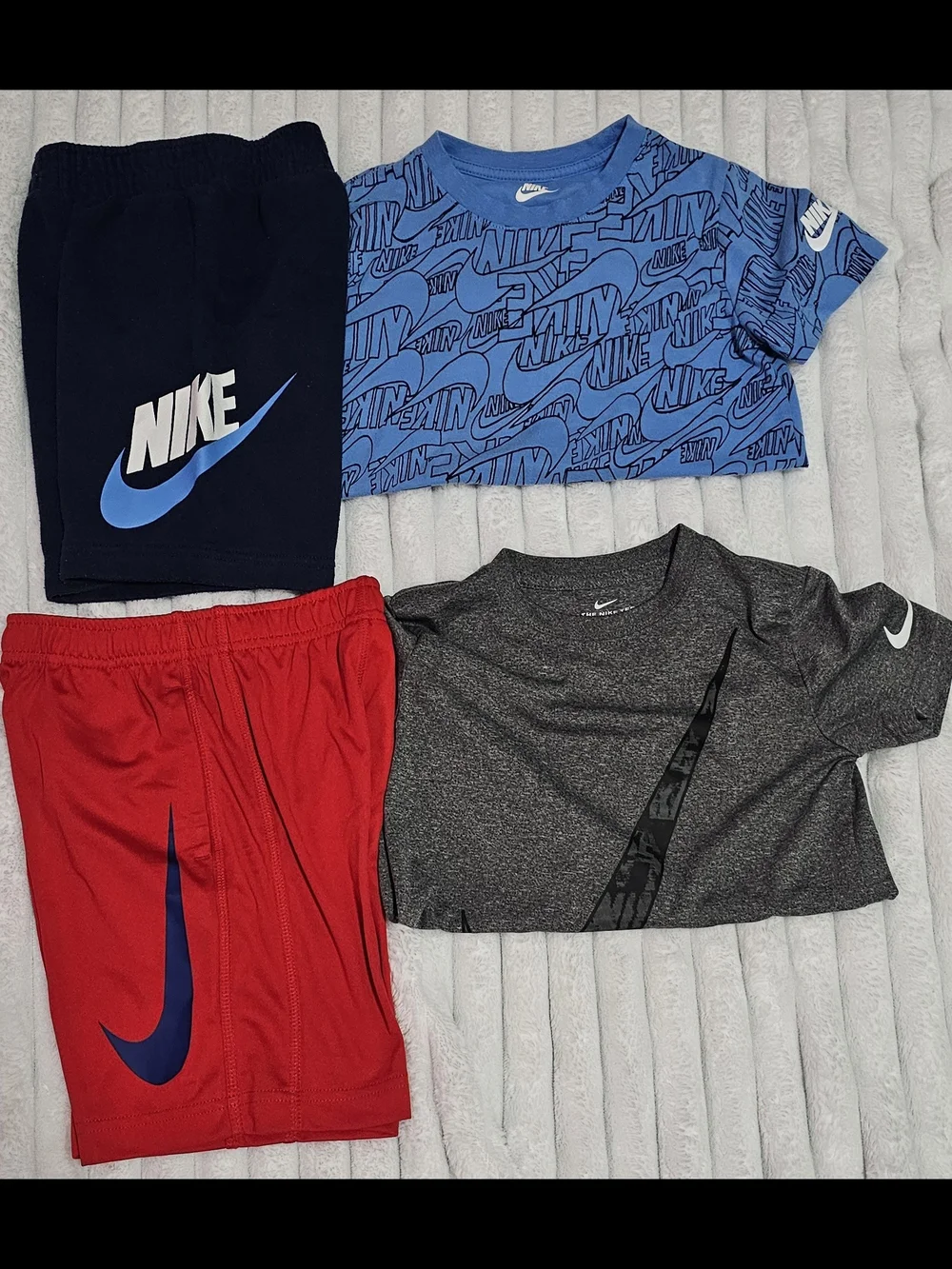 Boys Nike Bundle 2 Sets.  Active Wear - Blue, Red, Black, Gray. All Boys Size 6